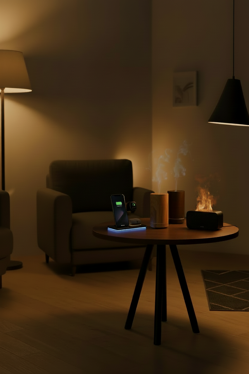peux tu m'intégrer les produits que j'ai mis sur ma boutique et dans une image plus sombre 
